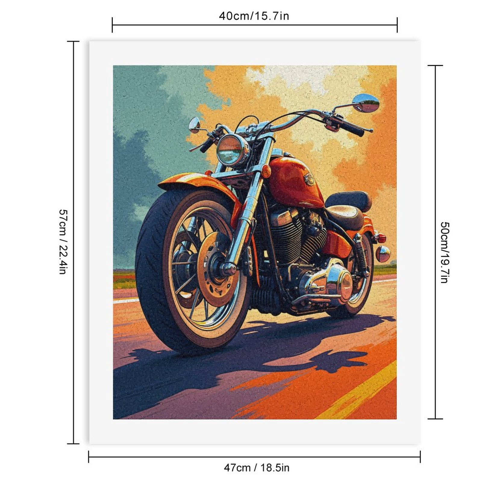 Paint by Numbers Kit for Adults, Vintage Motorcycle Sunset Ride Paint by Numbers, Easy Paint by Numbers Kit for Adults Beginner, DIY Adult Paint by Number Kits on Canvas, Home Decor