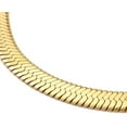 thumbnail image 2 of Real 18K Gold Plated 15.83 Inch 304 Stainless Steel Herringbone Chain Necklace 6.5mm Wide Ion Plating Adjustable Length Jewelry for Men Women, 2 of 3