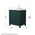 thumbnail image 4 of Beckett 30" Green Single Vanity & White Quartz Top (3-Hole) & Nickel Trim, 4 of 5