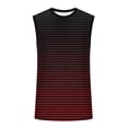 thumbnail image 4 of Gamivast Mens Sleeveless Shirts Horizontal Striped Pattern Soft Undershirts Round Neck Stretchy Gym Shirts Lightweight Summer Beach Sports, 4 of 5