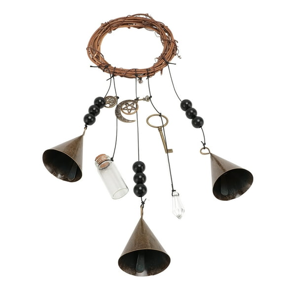 Witch Bell Door Hanger Blessing Decoration for Living Room, Small Exquisite Design, Made of Nature Material, Multifunctional