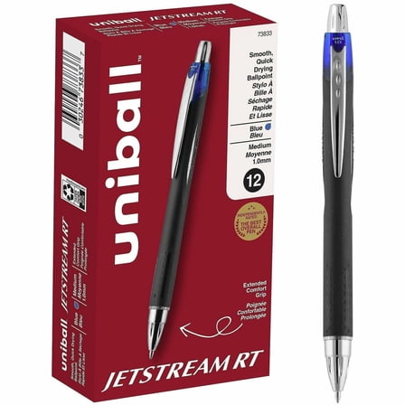 uniball Jetstream RT Retractable Ballpoint Pen, Medium Point (1.0mm), Blue