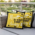 thumbnail image 4 of Yellow Black Bee Pillow Covers 2 Pack Home Is Where Your Honey Is Honeycomb Daisy Pillowcase Waterproof Outdoor Throw Pillow Cover for Patio Garden Square Cushion 18”x18”, 4 of 9