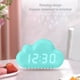 thumbnail image 4 of Reloj despertador creativo, cuatro nubes, reloj de mesa LED controlado por voz, snooze junto a la cama, reloj de mesa de luz nocturna de calendario para estudiantes, negro azulado, 4 of 7