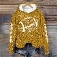 thumbnail image 5 of Valora Women's Hooded Sweatshirt for Daily Wear and Football Events Featuring Soft Warm Fabric and Fashion Print Casual Long Sleeve Pullover Gold S, 5 of 5