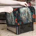 thumbnail image 6 of KLL Moon Flower White Owl Print 4 Slice Toaster Dust Covers Kitchen Small Appliance Cover with 2 Pockets,Can hold Jam Spreader Knife & Toaster Tongs (12.4 x 10.6 x 8.2), 6 of 6