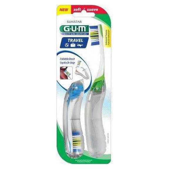 GUM Travel Toothbrush, 2 Each