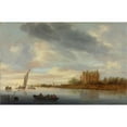 thumbnail image 3 of Jacob Salomonsz. van Ruysdael 24x17 Black Modern Framed Museum Art Print Titled - Castle on a River (1644), 3 of 5