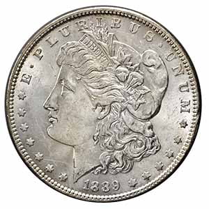 1889 Morgan Dollar BU (VAM-5A, Pitted Rev, Hit List-40)