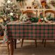 thumbnail image 1 of Mantel rectangular de tartán a cuadros navideños, manteles de Navidad a cuadros, 1 of 7