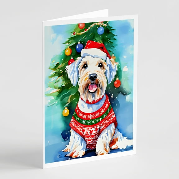 Sealyham Terrier Christmas Greeting Cards Pack of 8 7 in x 5 in