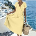 thumbnail image 2 of Sentmoon Flowy Dress Womens Dresses Casual Summer 2026 Short Sleeve V Neck Loose Fit Womens Beach Dress with Pockets for Teen Girls Summer and Vacation S-XXL, 2 of 8