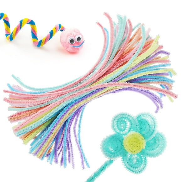100 Pcs Tiges en Chenille Couleurs Assorties Fournitures d'Artisanat pour Bricolage