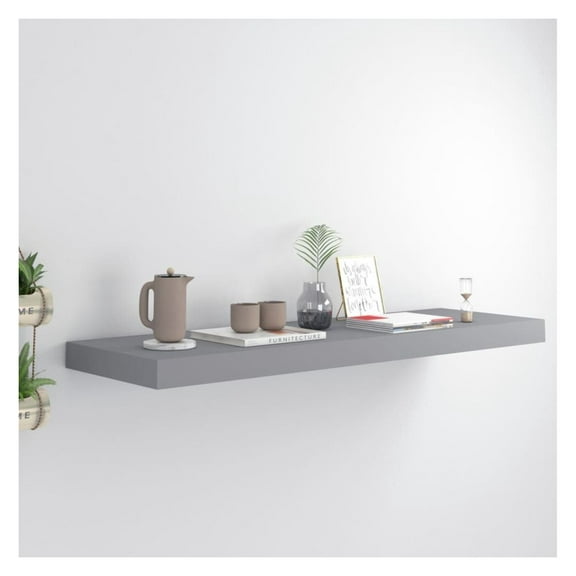 Floating Wall Shelf Gray 31.5"x9.3"x1.5" MDF Grey