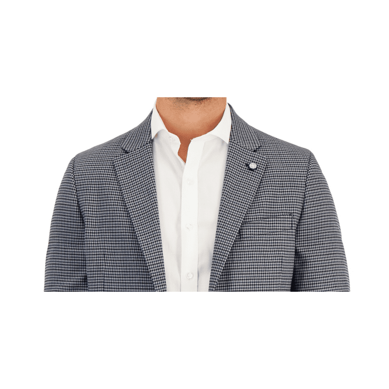 Nautica Men s Modern Fit Plaid Sport Coat Navy Size 40r