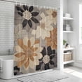 thumbnail image 6 of Burnt Orange Grey Bathroom Shower Curtains with 12 Hooks Polyester Waterproof Shower Curtain for Stalls and Bathtubs Retro Spring Floral Botanical Decorative Bathroom Privacy Curtain 72x72 Inches, 6 of 8