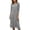 Grey, variant on Women’s Elegant Knit Midi Dress with Crew Neck and 3/4 Sleeves, Soft Solid Stretch Fabric for Casual Wear, Loose Fit Comfortable Outfit for Spring, Summer, and Holiday Events