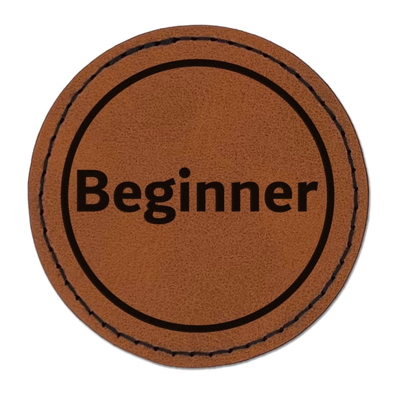 Beginner Difficulty 2.5" Faux Leather Round Engraved Iron-On Patch - Brown