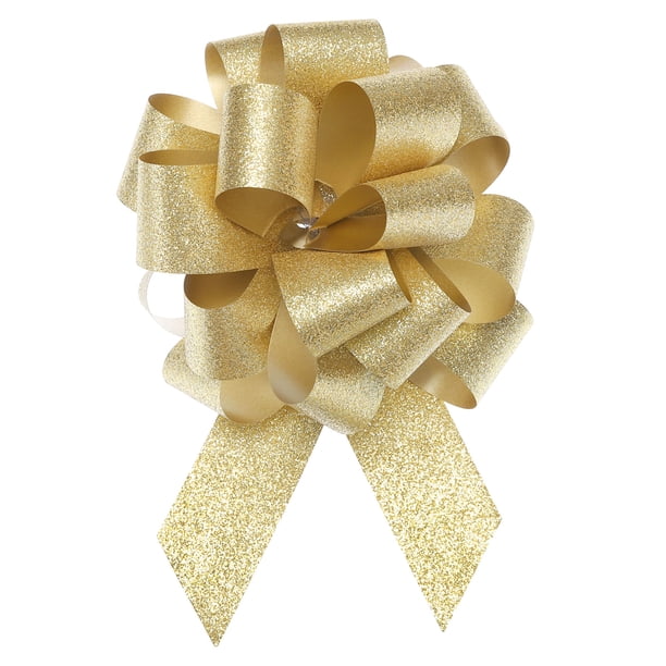 20 piezas 8" Lazos de regalo grandes con brillo para envolver regalos para Navidad, flores, cumpleaños, bodas, coche, dorado
