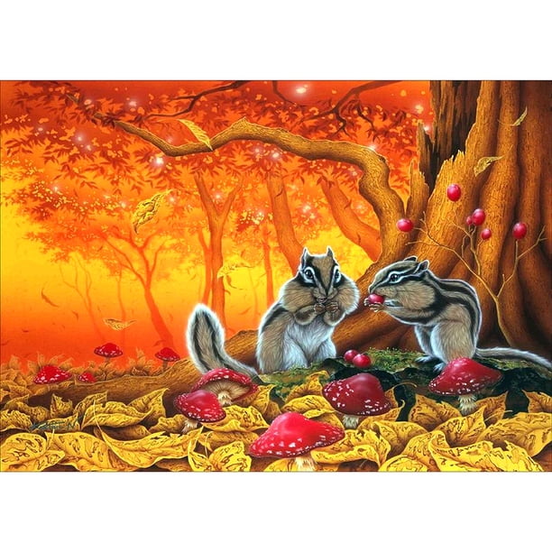Pintura Diamante (DE4930) 5D DIY Animales Cuadrado Rhinestone (Ardilla) 50x70cm FLhrweasw Nuevo