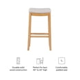 thumbnail image 3 of Linon Tabouret de Bar Claridge à Rayures Naturelles, Siège Rembourré, Cadre en Bois, Brun Rustique, 3 of 13