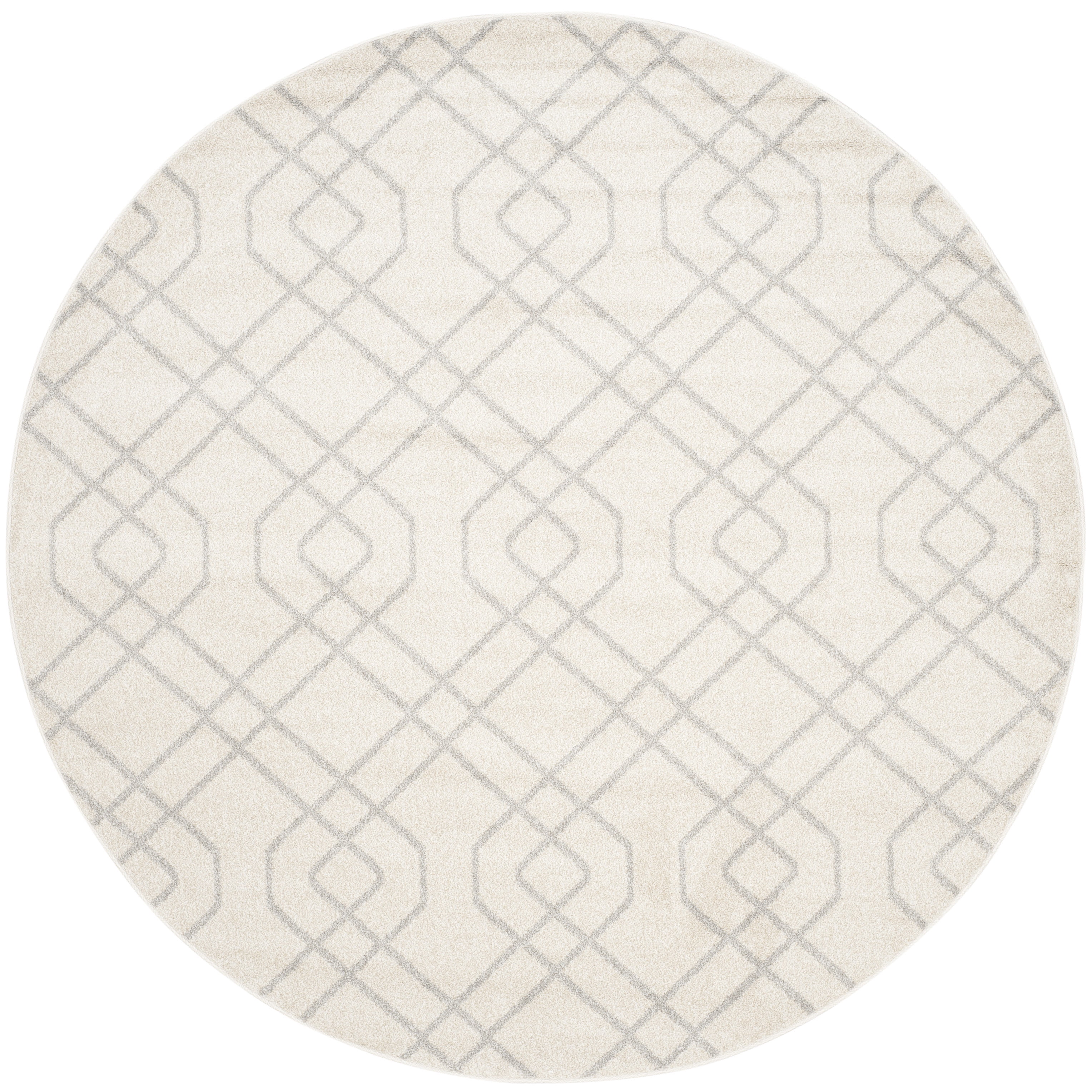Safavieh Amherst Roseann Geometric Area Rug, Ivory/Light Gray, 7' x 7' Round