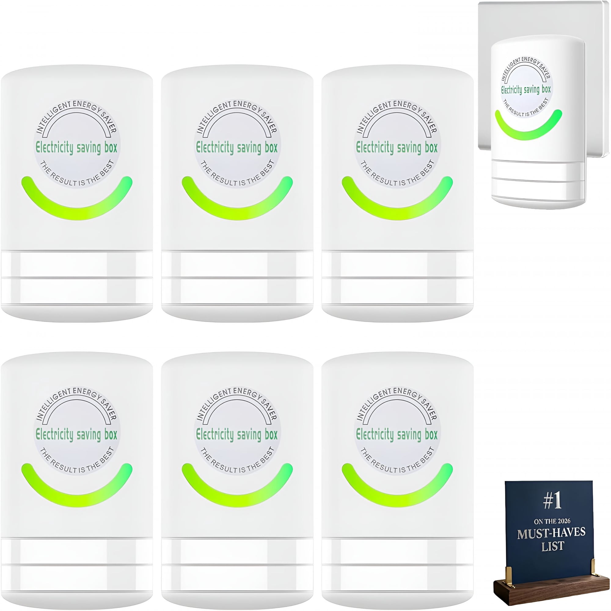 GJX Energy Saver,Electricity Saving Box Energy Saving Device US Smart Plug Voltage Optimization Surge Protection Thermoregulation Outlet Home Office 90V-250V 30KW(6pcs)