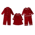 thumbnail image 3 of Conjunto de pijamas para hermanos, pijamas navideños a juego para la familia, ropa para bebés, conjuntos de pijamas de terciopelo azul marino para niños y niñas, 3 of 5