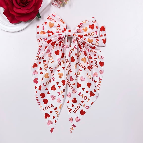 Vadktai Hair Bows for Women, Big Ribbon Bows for Hair, Long Tail Bow Hair Clips, Cute Hair Barrettes, Hair Accessories for Girls, Valentine