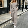 thumbnail image 2 of AnuYalue Women's Plus Size 2 Piece Outfits Long Sleeve Blouse and Pants Solid Loungewear Sets Travel Outfits, 2 of 9