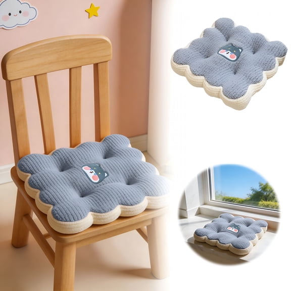 XIBUFE Cute Cartoon Animal Seat Cushion Soft Plush Chair Pad Thickened Comfortable Seat Cushion for Kids Adults Dorm Bedroom Desk Chair Home Office Use