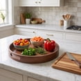 thumbnail image 5 of Walnut Wooden Tray, Rustic Vintage Decorative Tray, Fast Food Style Serving Trays for Eating On Lap, Side Plates for Tea Coffee Breakfast, 5 of 8
