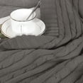thumbnail image 6 of Unique Bargains Cable Knitted Bed Sofa Throw Blanket Dim Grey 71" x 79", 6 of 8
