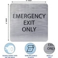 thumbnail image 3 of ADA CENTRAL SIGNS - 6" X6" Emergency Exit Only Sign - ADA Compliant Tactile Graphics Grade 2 Braille Text Acrylic Wall Sign - Safety Restriction Evacuation Sign for Office, Schools, Hotel, Apartments, 3 of 7