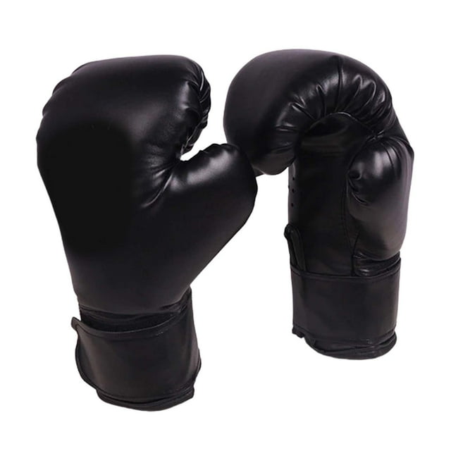 Kids Boxing Gloves Workout Exercise Karate Comfortable Teens Sparring Gloves Black