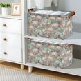 thumbnail image 2 of Yayeee Foldable Storage Basket for Shelves Waterproof Cloth Bins with Handles, Colorful Water Lilies Pattern, 2 of 7