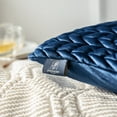 thumbnail image 4 of Phantoscope 18" x 18" Modern, Luxury Navy Chevron Velvet, Polyester Throw Pillow , ( 2 Count), 4 of 6