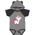 thumbnail image 3 of Inktastic Cute Little Unicorn With Red And Pink Mane, Hearts Girls Baby Bodysuit, 3 of 5