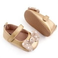 thumbnail image 2 of Baby Girls PU Leather Princess Polk Dot Bowknot Wedding Baptism Prewalker Crib Shoes, 2 of 6