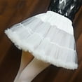 thumbnail image 3 of GENEMA Women Girls Ruffled Short Petticoat Solid White Color Fluffy Bubble Tutu Skirt Puffy Half Slip Prom Crinoline Underskirt No Hoop, 3 of 8