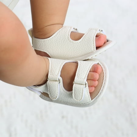 

Hunpta Kids Sandals Flat Girls Rubber Baby Soft Boys Walking Non-Slip Sandals Sole Shoes Prewalker Baby Shoes