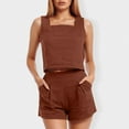 thumbnail image 5 of MKLEKYY Pantalones Cortos Deportivos Para Mujer Conjuntos De 2 Piezas Para Mujer Conjuntos A Juego Pantalones Cortos De Dos Piezas Tops Cortos Conjunto De Ropa De Moda, 5 of 5