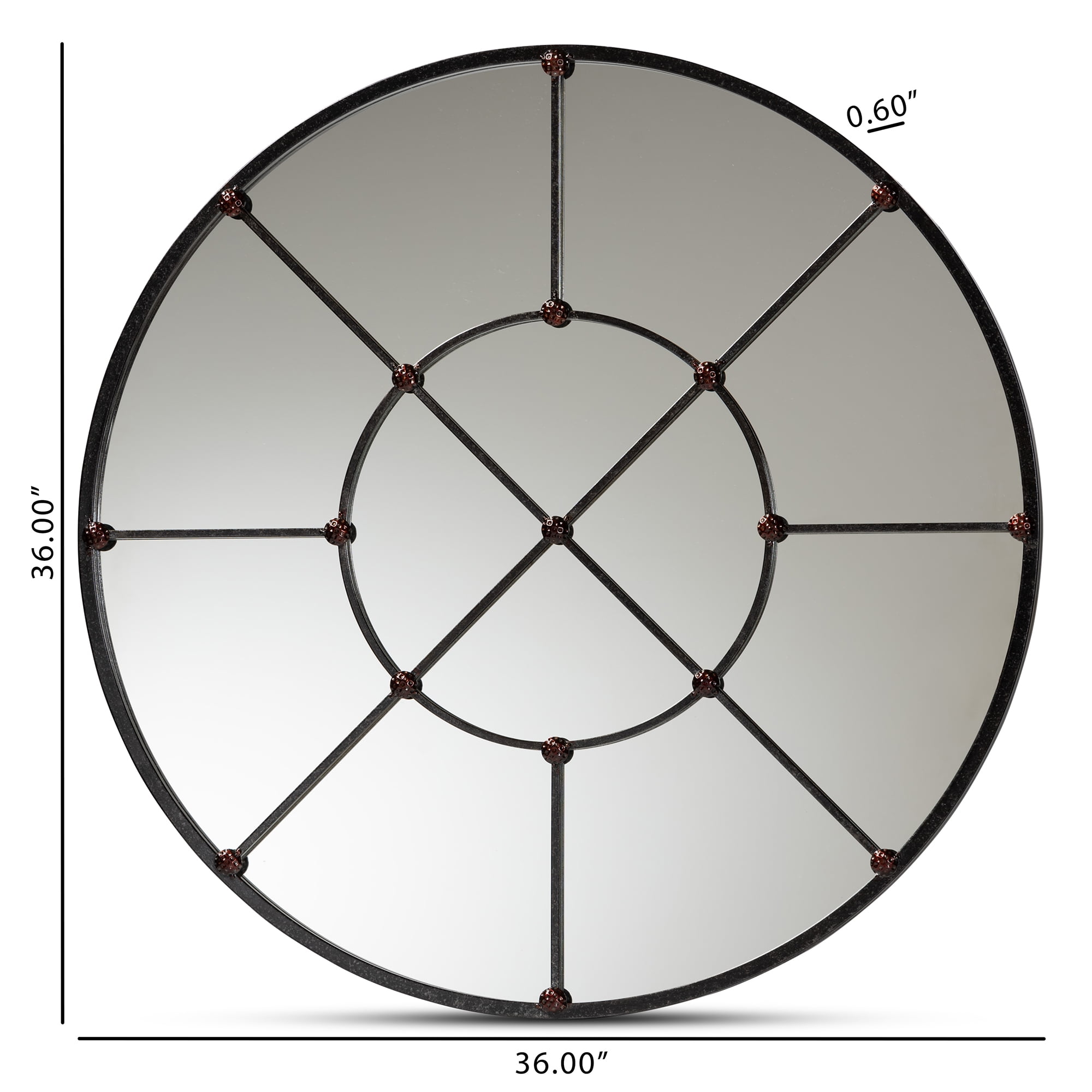 Baxton Studio Ohara Modern and Contemporary Black Finished Metal Accent Wall Mirror