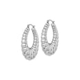 thumbnail image 3 of Gem & Harmony Fancy Hoop Earrings in Sterling Silver for Women, 3 of 5