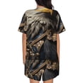 thumbnail image 6 of Balery Noble Style Bald Eagle Pattern Womens Pajama Sets 2 Piece Soft Short Sleeve Top and Shorts Sleepwear Round Neck Pjs Lounge Set with Pockets-Medium, 6 of 7