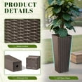 thumbnail image 3 of JUMMICO Resin Rattan Planters Outdoor, Tapered Planters with Drainage Holes&Inner Trays, Flower Pots for Garden, Patio, Porch, Backyard, 3 of 14