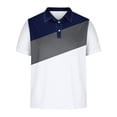 thumbnail image 4 of ylioge S-4X Big & Tall Golf Tees for Men Plus Size Short Sleeve T Shirts Button Collared Pullover Slim Color-Block Casual Breathable Athletic Tops Clearance, 4 of 5