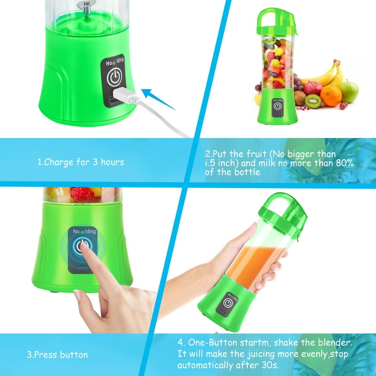 Electric Blender USB Rechargeable Portable Juicer Fresh Fruit Juice Cup  Assorted Colors - متجر اختياري