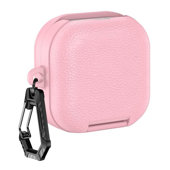 7829 1eatherTextured Case With Stand For Buds 4 And Buds 4 Professional Earphones Stylish And Full Protections
