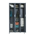 thumbnail image 4 of GangMei 72 inches Metal Storage Cabinet Locker with 3 Locking Doors for Employees，Large Steel Combination Locker Cabinet for Garage, Gym, Living Room, School , Office (Dark Gray), 4 of 10